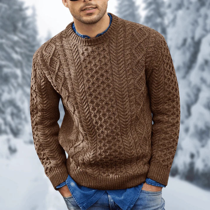 Othar Jersey de Punto Trenzado para Hombre – Suéter Elegante Cálido Invierno