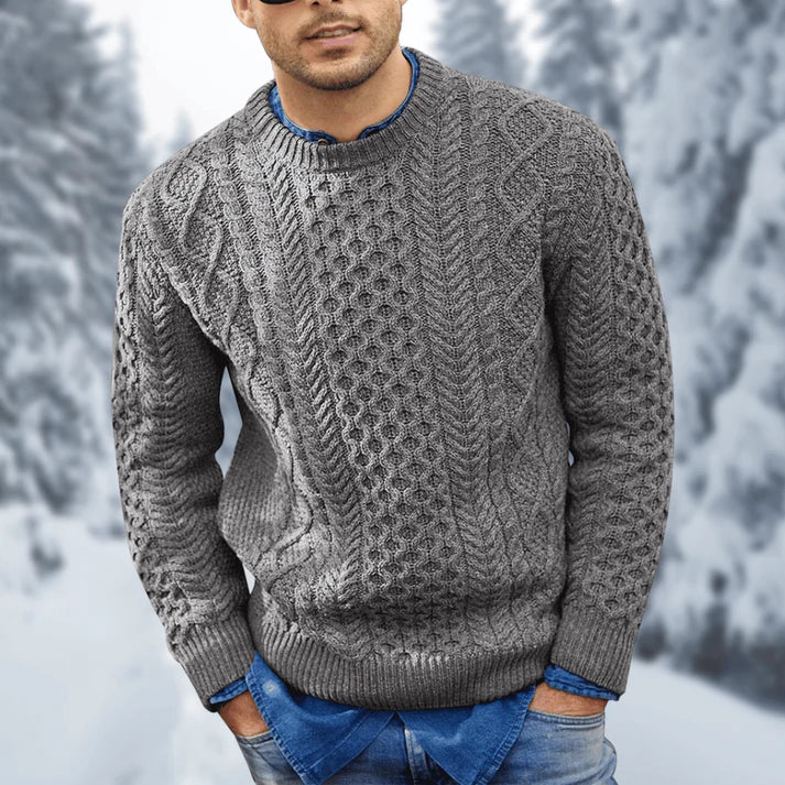 Othar Jersey de Punto Trenzado para Hombre – Suéter Elegante Cálido Invierno