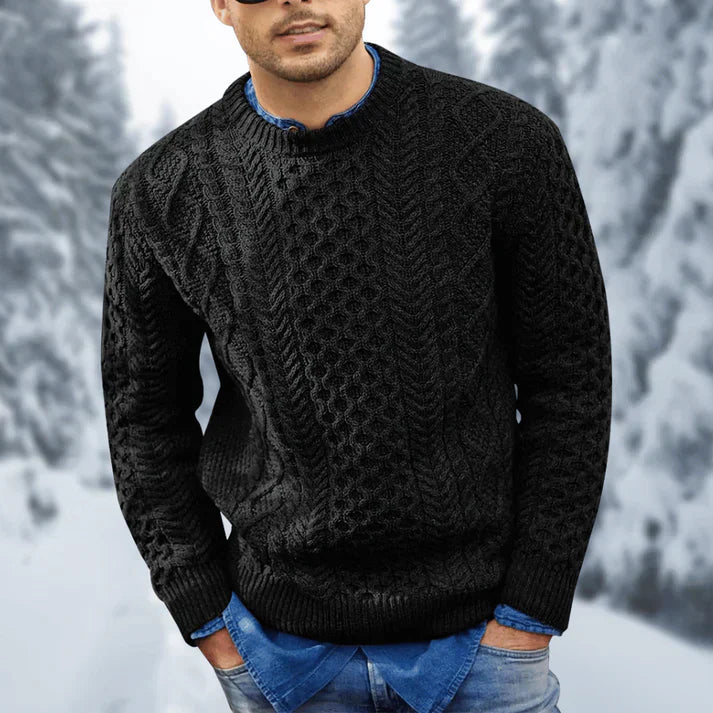 Othar Jersey de Punto Trenzado para Hombre – Suéter Elegante Cálido Invierno