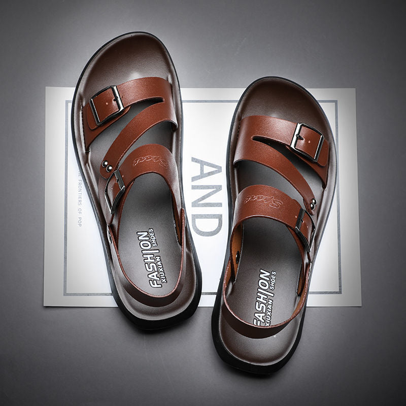 Antonio Sandalias de Cuero para Hombre – Sandalias Elegantes Ajustables Verano