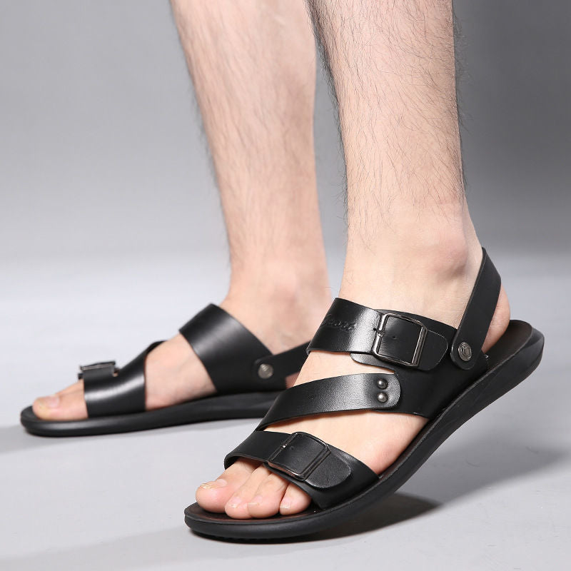 Antonio Sandalias de Cuero para Hombre – Sandalias Elegantes Ajustables Verano