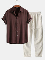 Richard Conjunto de Verano para Hombre – Set Elegante Camisa y Pantalón Lino