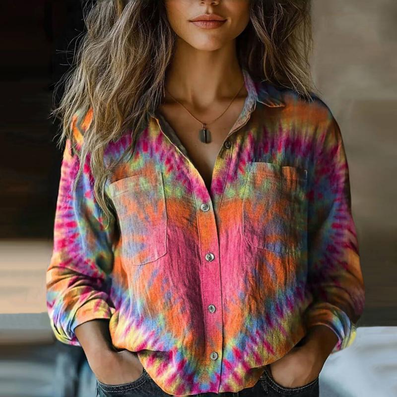 Vanya Blusa Boho para Mujer – Top Vintage Estampado Chic Colorido Elegante