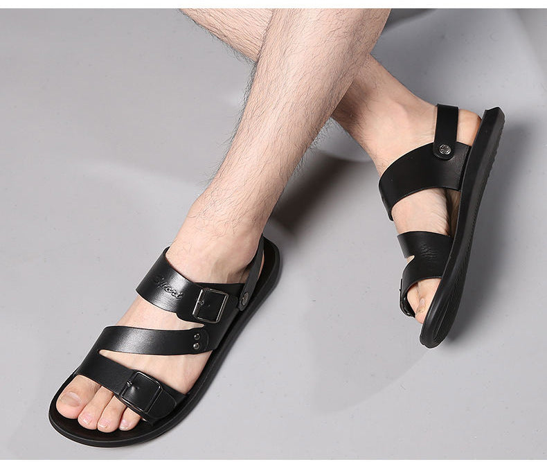 Antonio Sandalias de Cuero para Hombre – Sandalias Elegantes Ajustables Verano