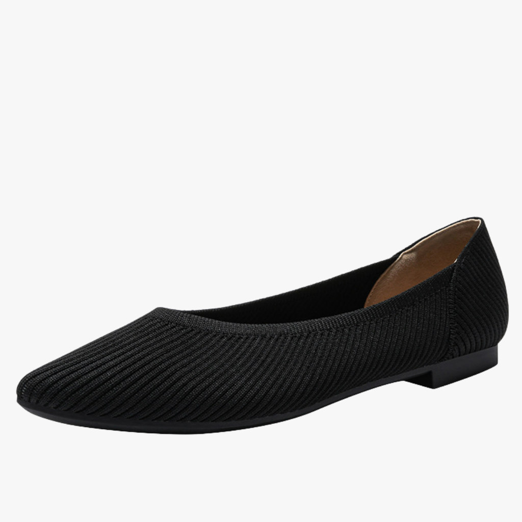 Faye Bailarinas Knit para Mujer – Zapatos Punta Fina Cómodos Casual Chic
