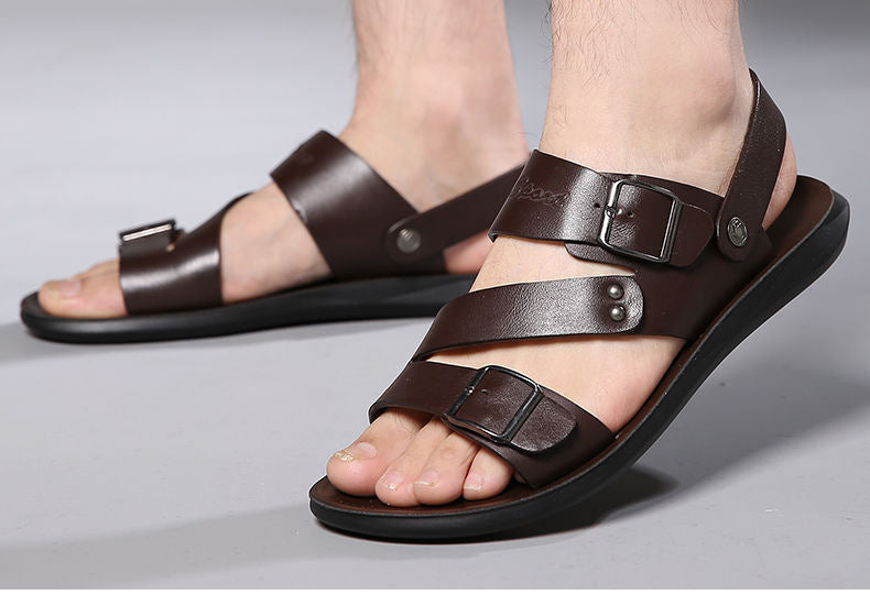 Antonio Sandalias de Cuero para Hombre – Sandalias Elegantes Ajustables Verano