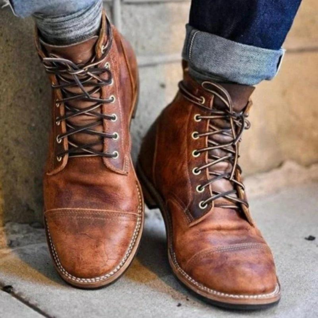 Leonard Botas de Cuero para Hombre – Botines Vintage Elegantes Premium