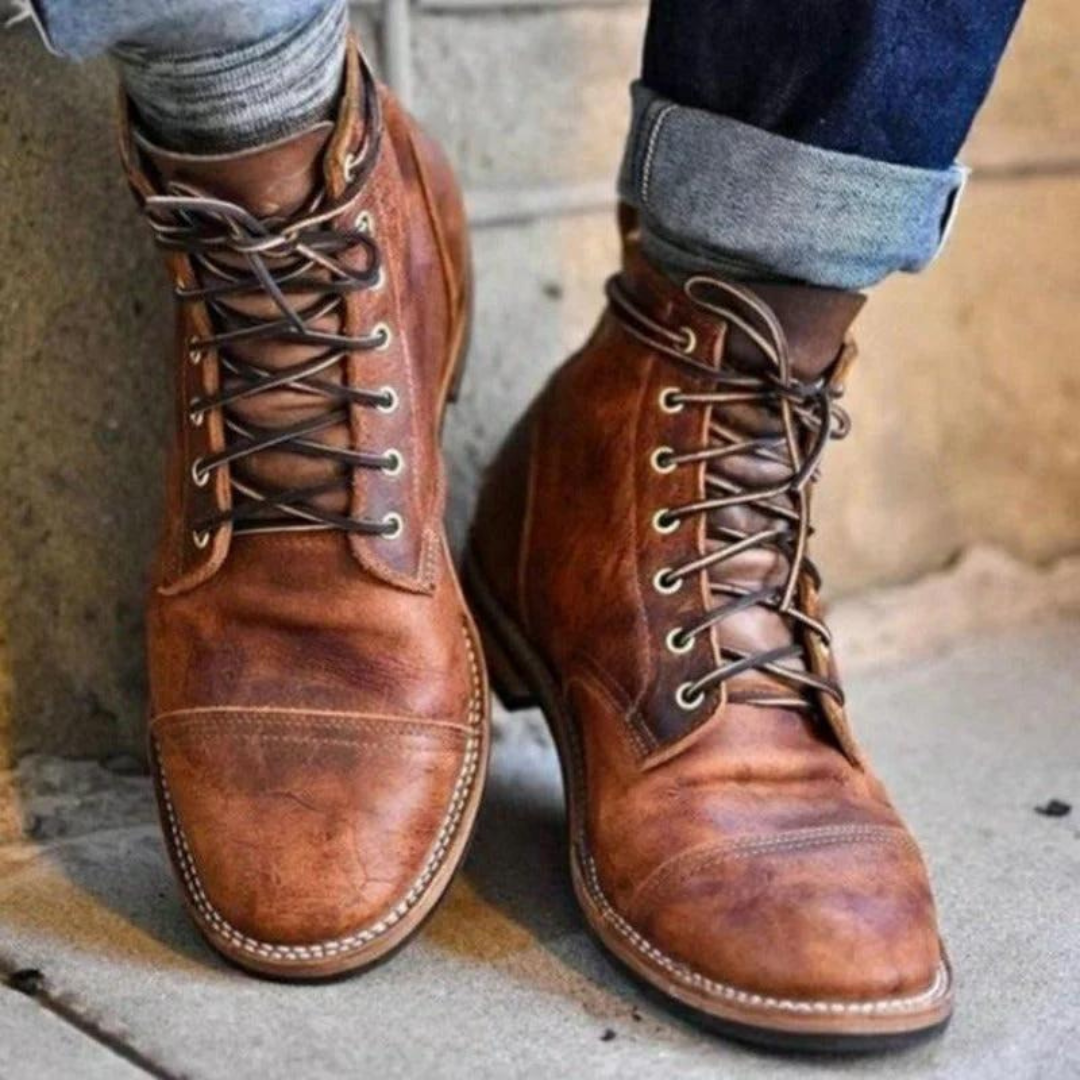 Leonard Botas de Cuero para Hombre – Botines Vintage Elegantes Premium
