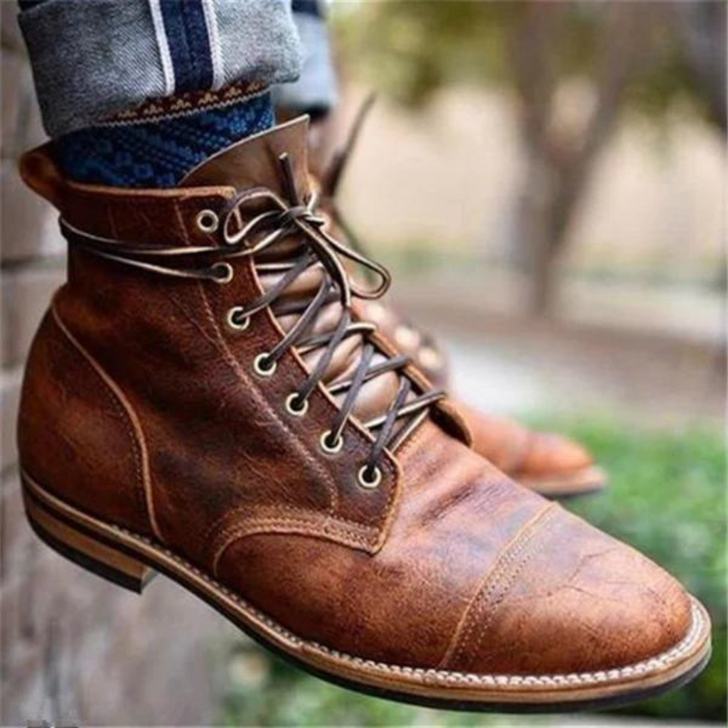 Leonard Botas de Cuero para Hombre – Botines Vintage Elegantes Premium
