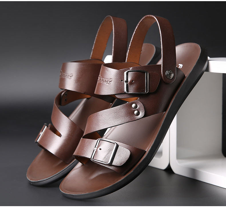 Antonio Sandalias de Cuero para Hombre – Sandalias Elegantes Ajustables Verano