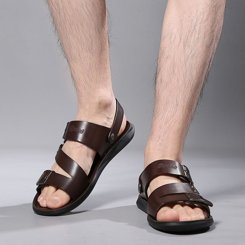 Antonio Sandalias de Cuero para Hombre – Sandalias Elegantes Ajustables Verano