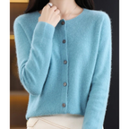Charlotte Cárdigan Mujer – Cárdigan de Lana Merino y Cachemir con Cuello Redondo Elegante