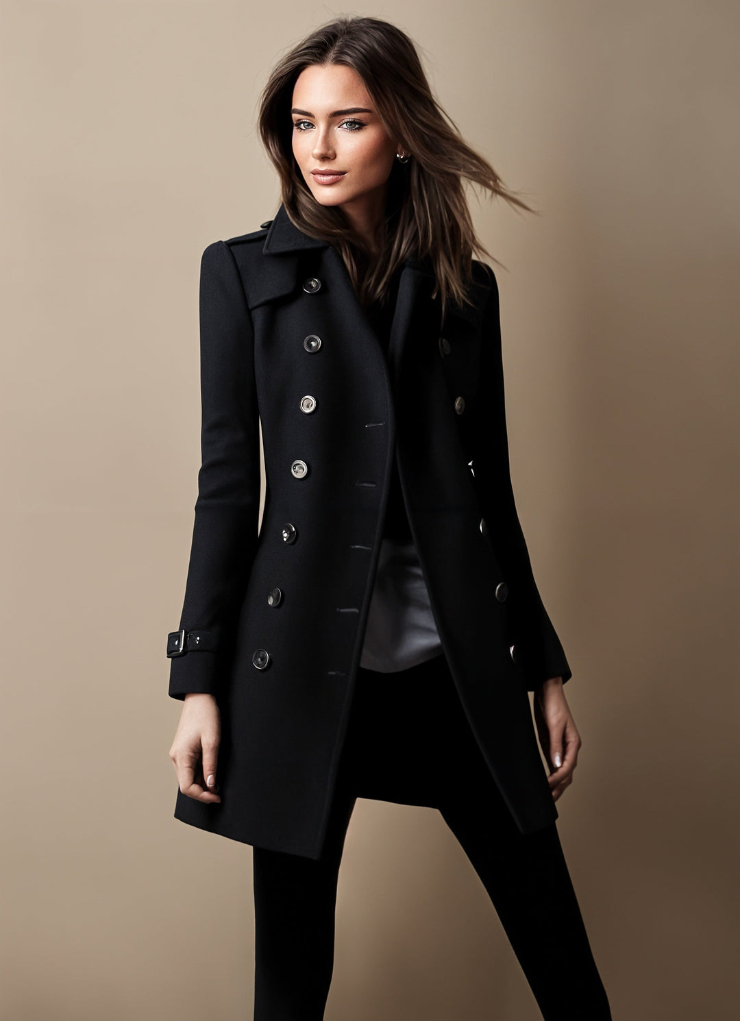 Divine Abrigo Elegante para Mujer – Abrigo Largo Chic Sofisticado Moderno