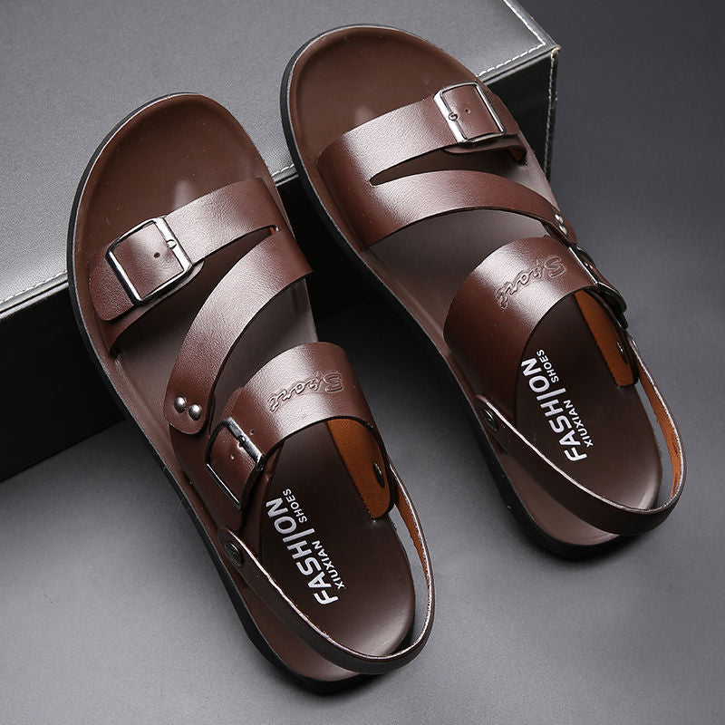 Antonio Sandalias de Cuero para Hombre – Sandalias Elegantes Ajustables Verano
