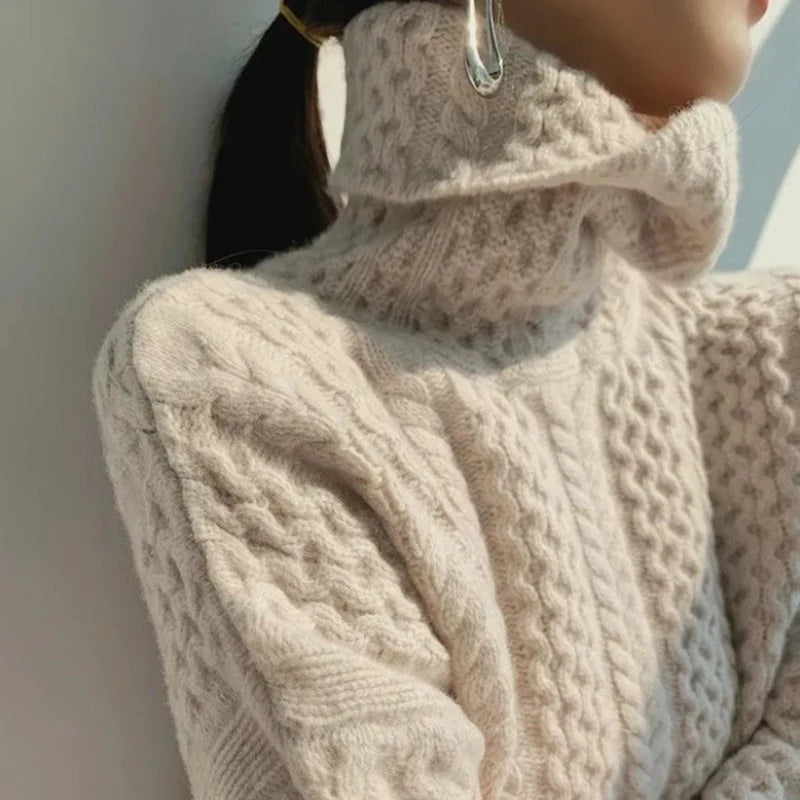 Camille Jersey de Cachemir para Mujer – Suéter Cuello Alto Elegante y Suave