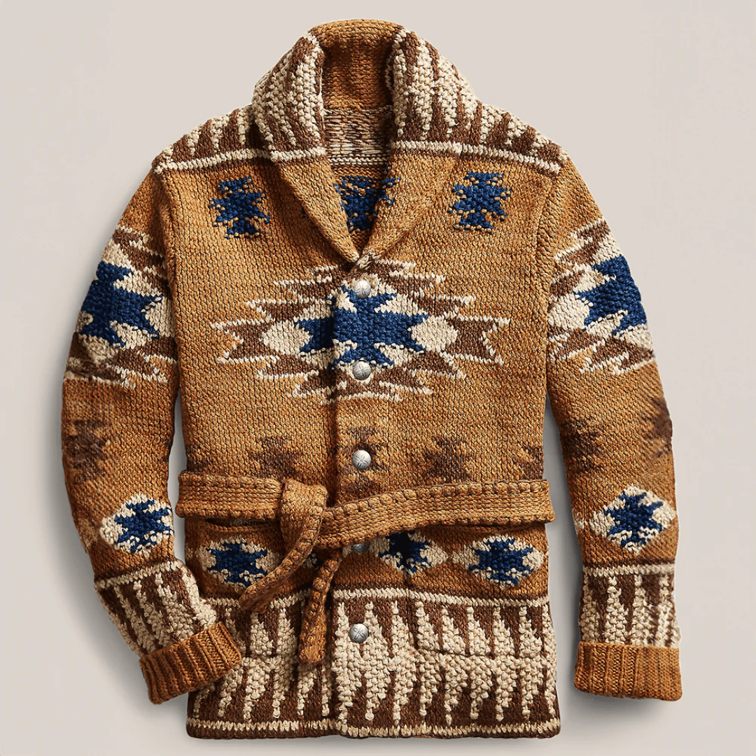 Arman Cárdigan Jacquard para Hombre – Chaqueta Punto Western Elegante