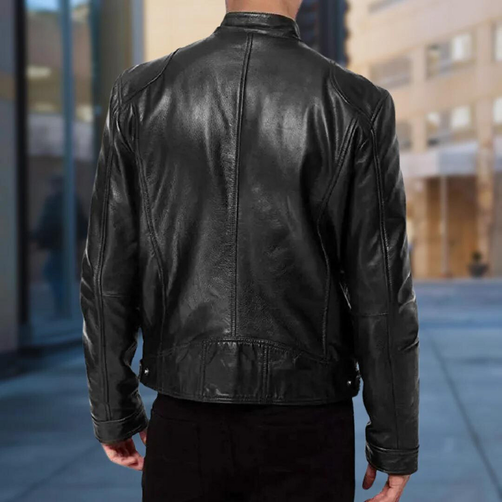 David Chaqueta de Cuero para Hombre – Cazadora Elegante de Piel Premium Casual