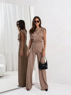 Vivine Conjunto Elegante para Mujer – Set de Dos Piezas Fluido y Moderno Chic