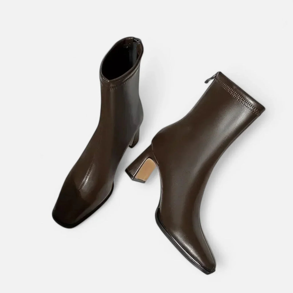 Madison Botines para Mujer – Botas Vintage Punta Cuadrada Invierno Chic