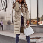 Evie Abrigo Largo Acolchado para Mujer – Chaqueta Invierno Elegante con Capucha