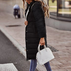 Evie Abrigo Largo Acolchado para Mujer – Chaqueta Invierno Elegante con Capucha