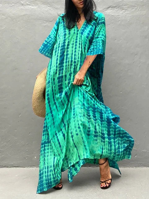 Janne Vestido Caftán Maxi para Mujer – Vestido Boho Elegante Playa Verano