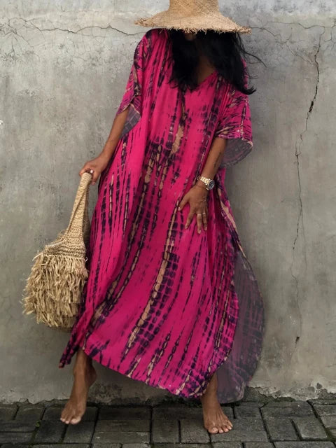Janne Vestido Caftán Maxi para Mujer – Vestido Boho Elegante Playa Verano