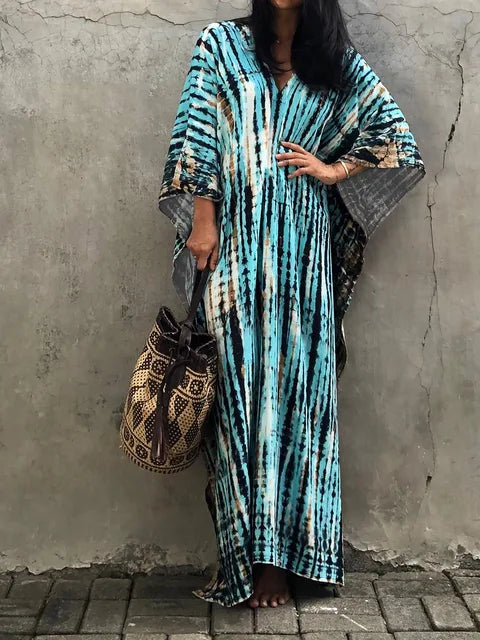 Janne Vestido Caftán Maxi para Mujer – Vestido Boho Elegante Playa Verano