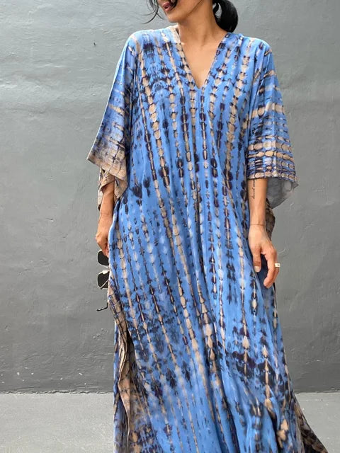 Janne Vestido Caftán Maxi para Mujer – Vestido Boho Elegante Playa Verano