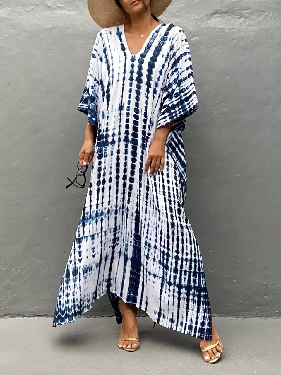 Janne Vestido Caftán Maxi para Mujer – Vestido Boho Elegante Playa Verano