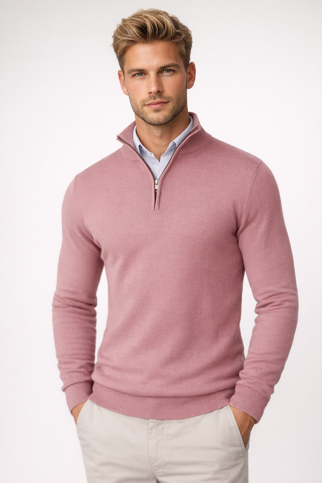 Killian Jersey Half-Zip para Hombre – Suéter de Punto Elegante con Cremallera