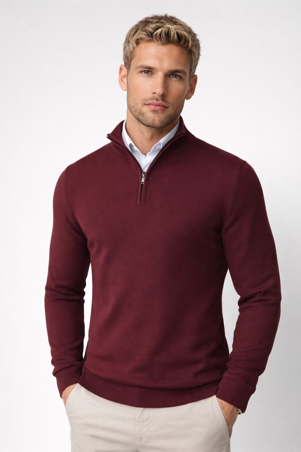 Killian Jersey Half-Zip para Hombre – Suéter de Punto Elegante con Cremallera