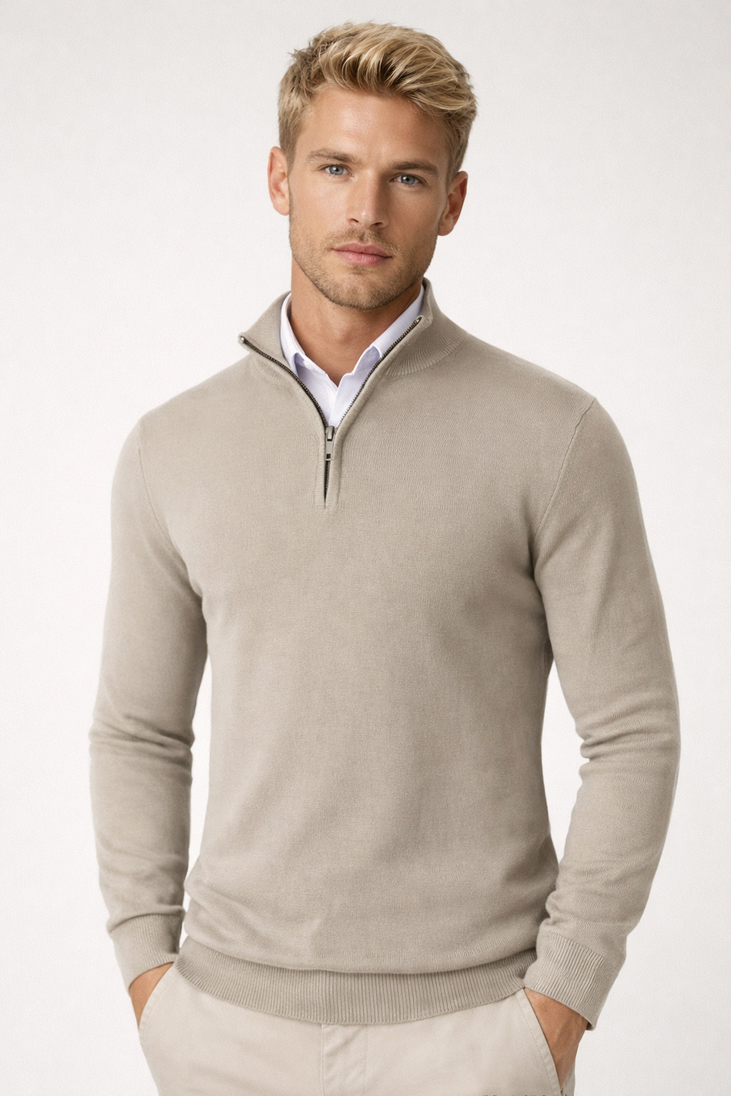 Killian Jersey Half-Zip para Hombre – Suéter de Punto Elegante con Cremallera