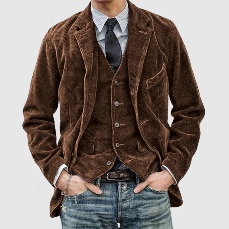 James Blazer de Pana para Hombre – Americana Elegante con Chaleco Clásico