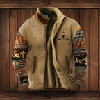 Ethan Chaqueta Hombre Estilo Western – Forro Polar Cálido y Diseño Étnico Moderno