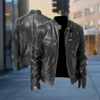 David Chaqueta de Cuero para Hombre – Cazadora Elegante de Piel Premium Casual