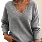 Zeyann Jersey de Cachemir para Mujer – Suéter Elegante Cuello V Premium Chic