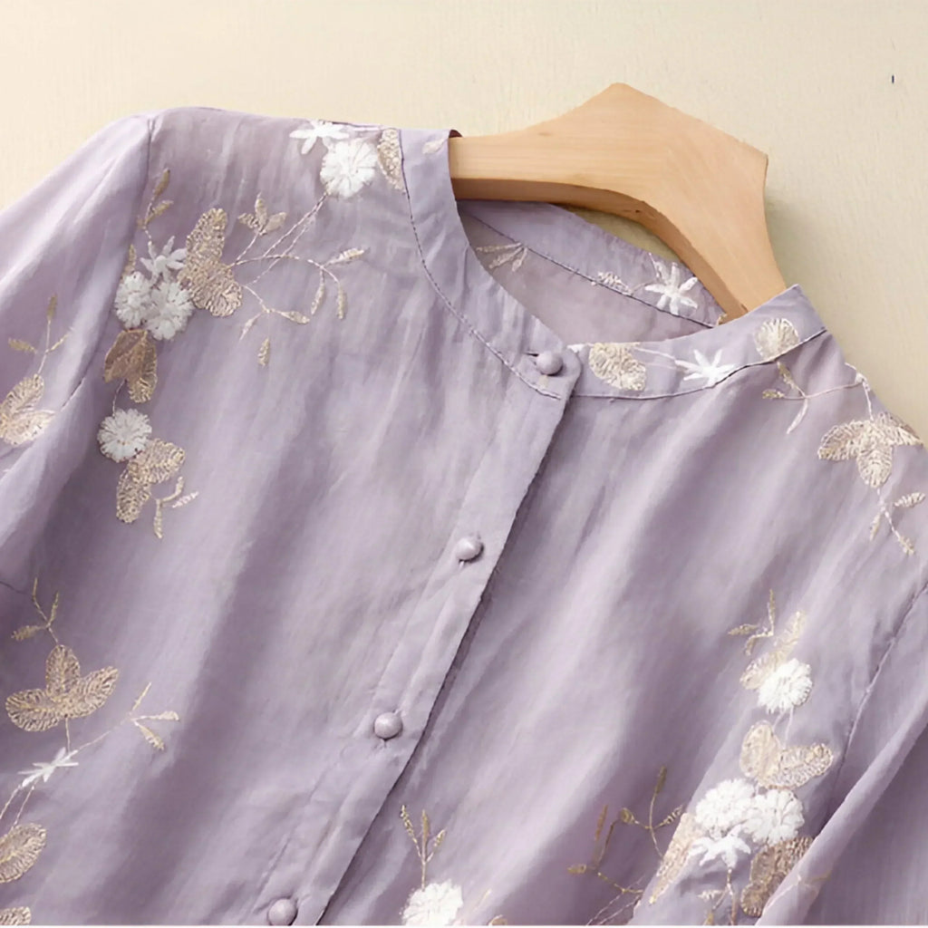 Emily Blusa Floral para Mujer – Blusa Elegante Romántica Casual Chic