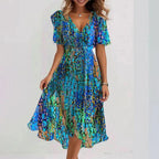 Clara Vestido para Mujer – Vestido Elegante Casual Chic Manga Corta