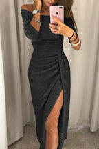 Feliza Vestido Midi para Mujer – Vestido Elegante con Lentejuelas y Brillo Chic