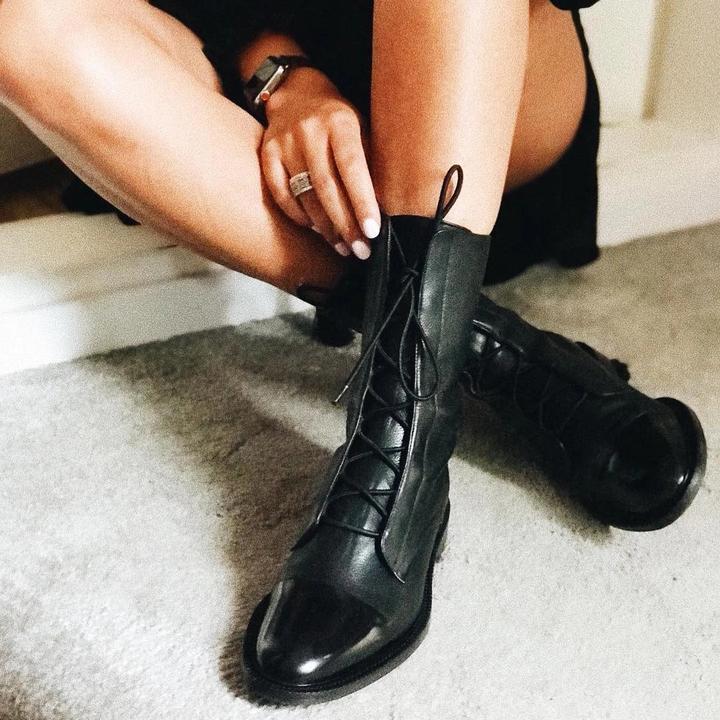 Zuriel Botas de Cuero para Mujer – Botines Elegantes con Tacón Cómodo Chic
