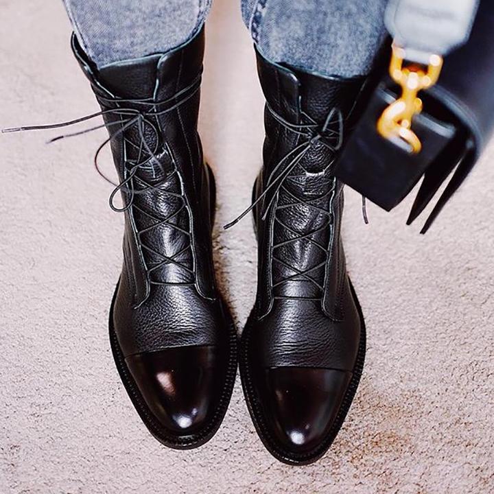 Zuriel Botas de Cuero para Mujer – Botines Elegantes con Tacón Cómodo Chic