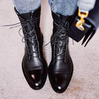 Zuriel Botas de Cuero para Mujer – Botines Elegantes con Tacón Cómodo Chic