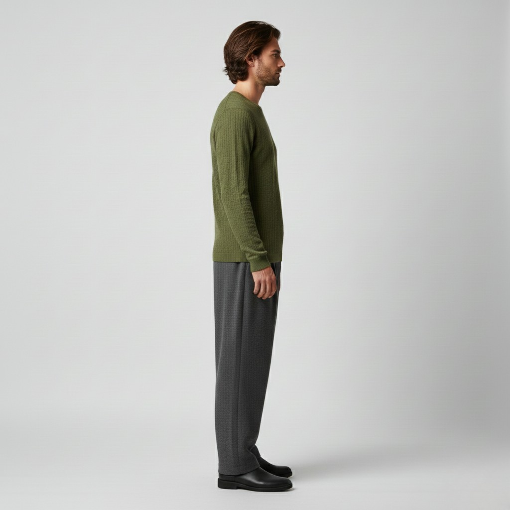 Jersey de cuello redondo de punto texturizado