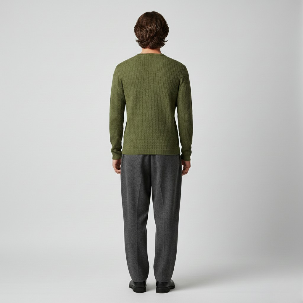 Jersey de cuello redondo de punto texturizado