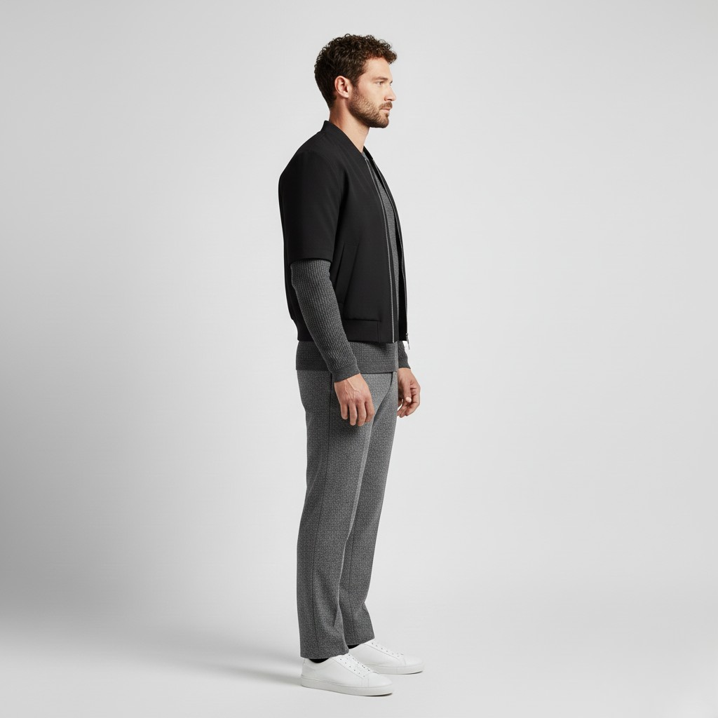 Chaqueta con cremallera y manga corta