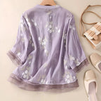 Emily Blusa Floral para Mujer – Blusa Elegante Romántica Casual Chic