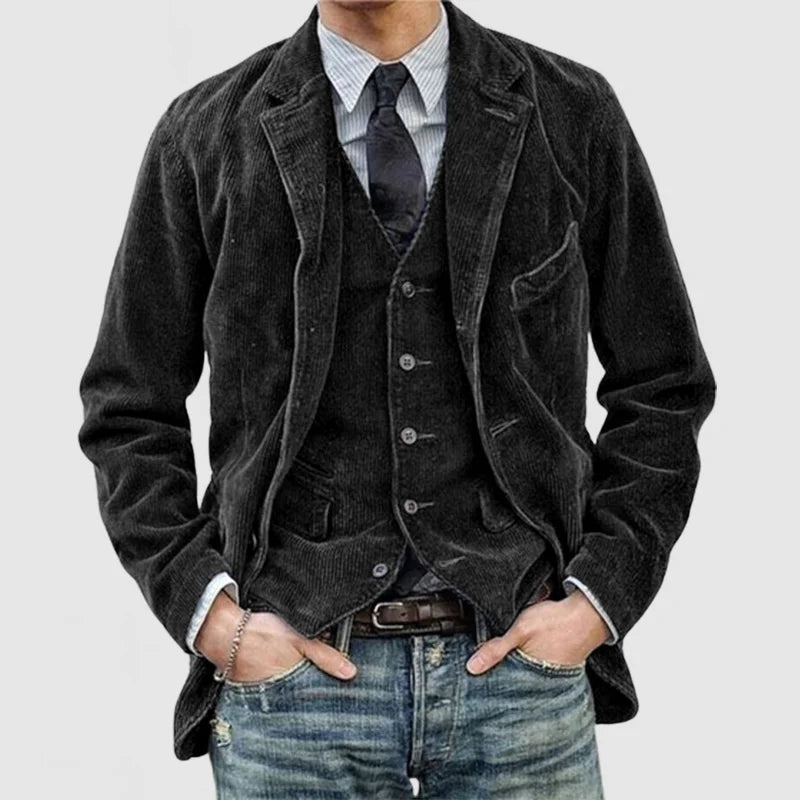James Blazer de Pana para Hombre – Americana Elegante con Chaleco Clásico