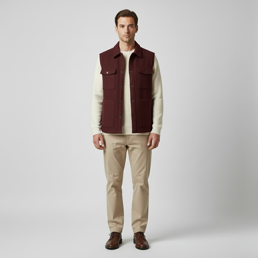 Chaleco utilitario con botones en la parte delantera