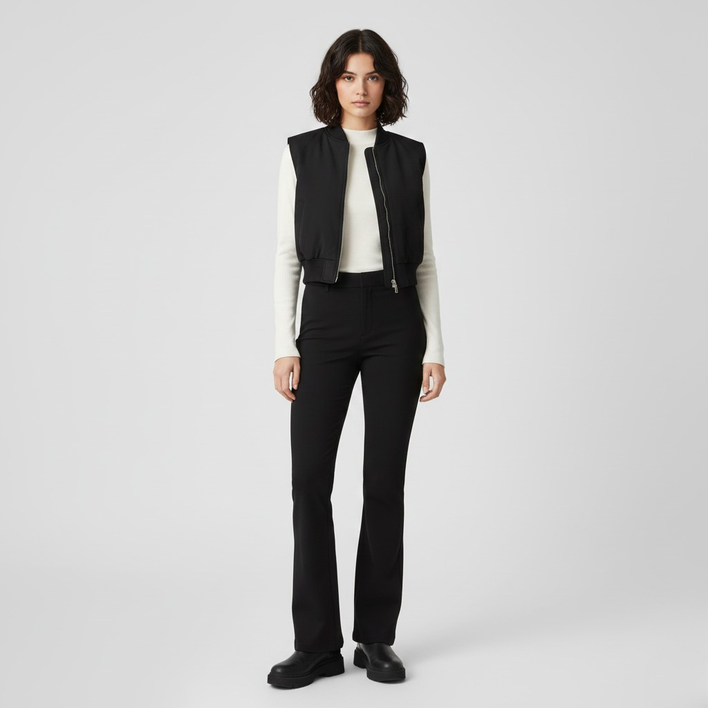 Chaleco utilitario con cremallera frontal